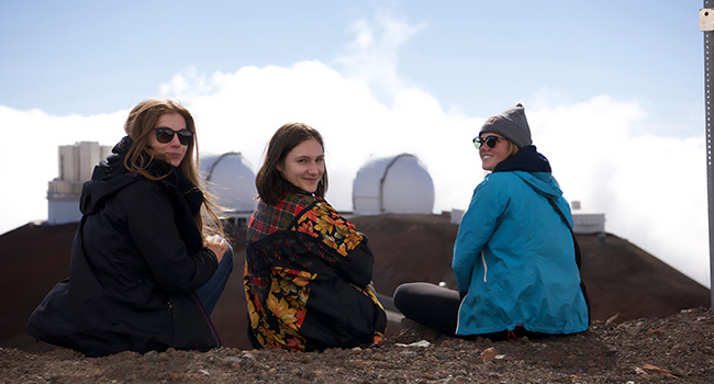 Students at the Mauna Kea summit